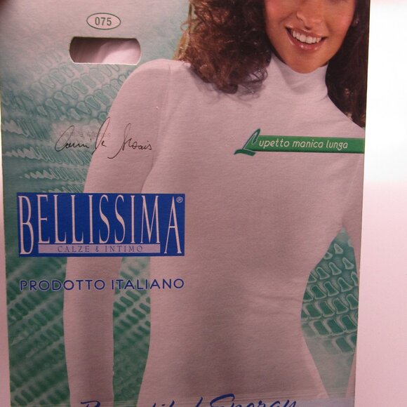 BELLISSIMA Made in Italy White Turtleneck Shirt Pullover---L/XL--BNIB - Picture 1 of 6